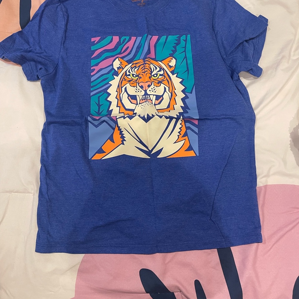 Blue Tiger Graphic Kids T-Shirt